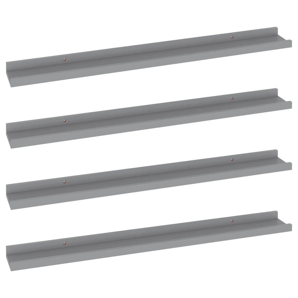 Wall Shelves 4 pcs Gray 31.5"x3.5"x1.2" at Set Shop and Smile