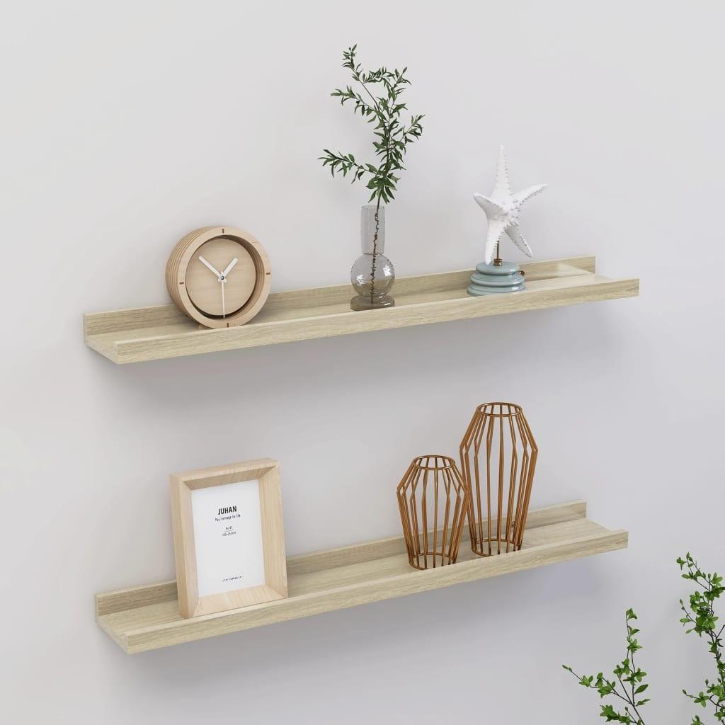 Wall Shelves 2 pcs Sonoma Oak 23.6"x3.5"x1.2" at Set Shop and Smile