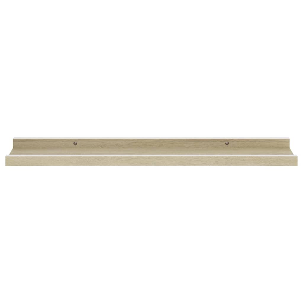 Wall Shelves 2 pcs White and Sonoma Oak 23.6"x3.5"x1.2" at Set Shop and Smile