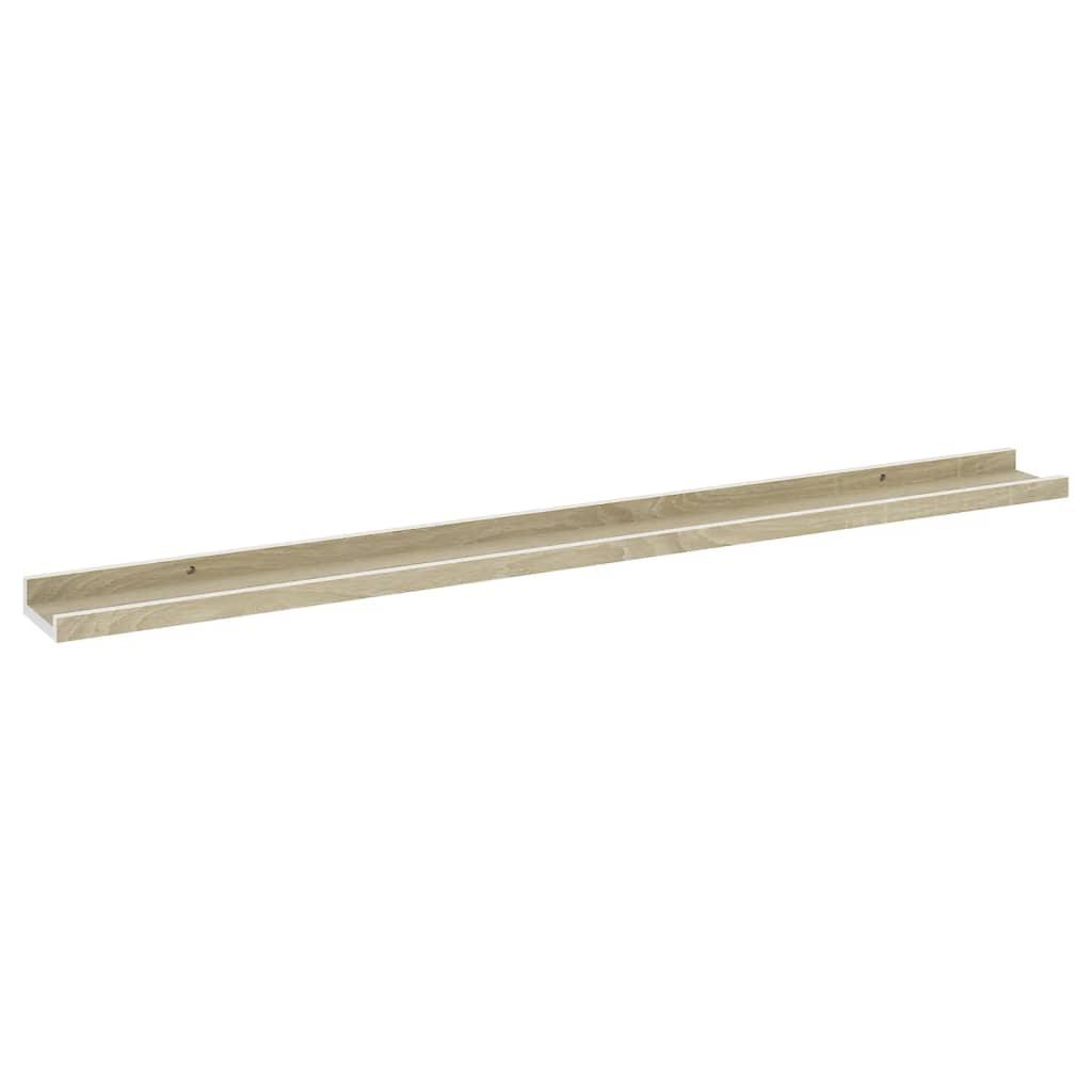 Wall Shelves 2 pcs White and Sonoma Oak 39.4"x3.5"x1.2" at Set Shop and Smile