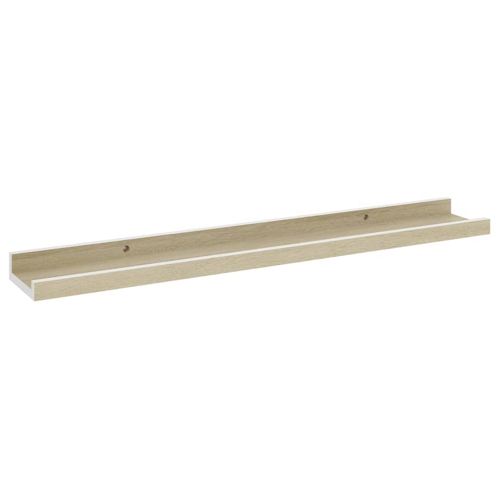 Wall Shelves 4 pcs White and Sonoma Oak 23.6"x3.5"x1.2" at Set Shop and Smile