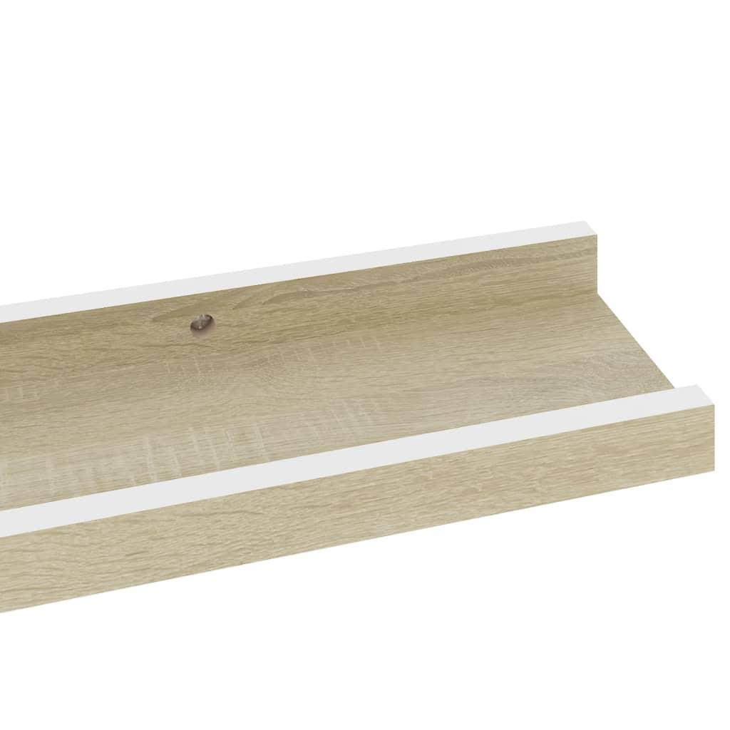Wall Shelves 4 pcs White and Sonoma Oak 23.6"x3.5"x1.2" at Set Shop and Smile