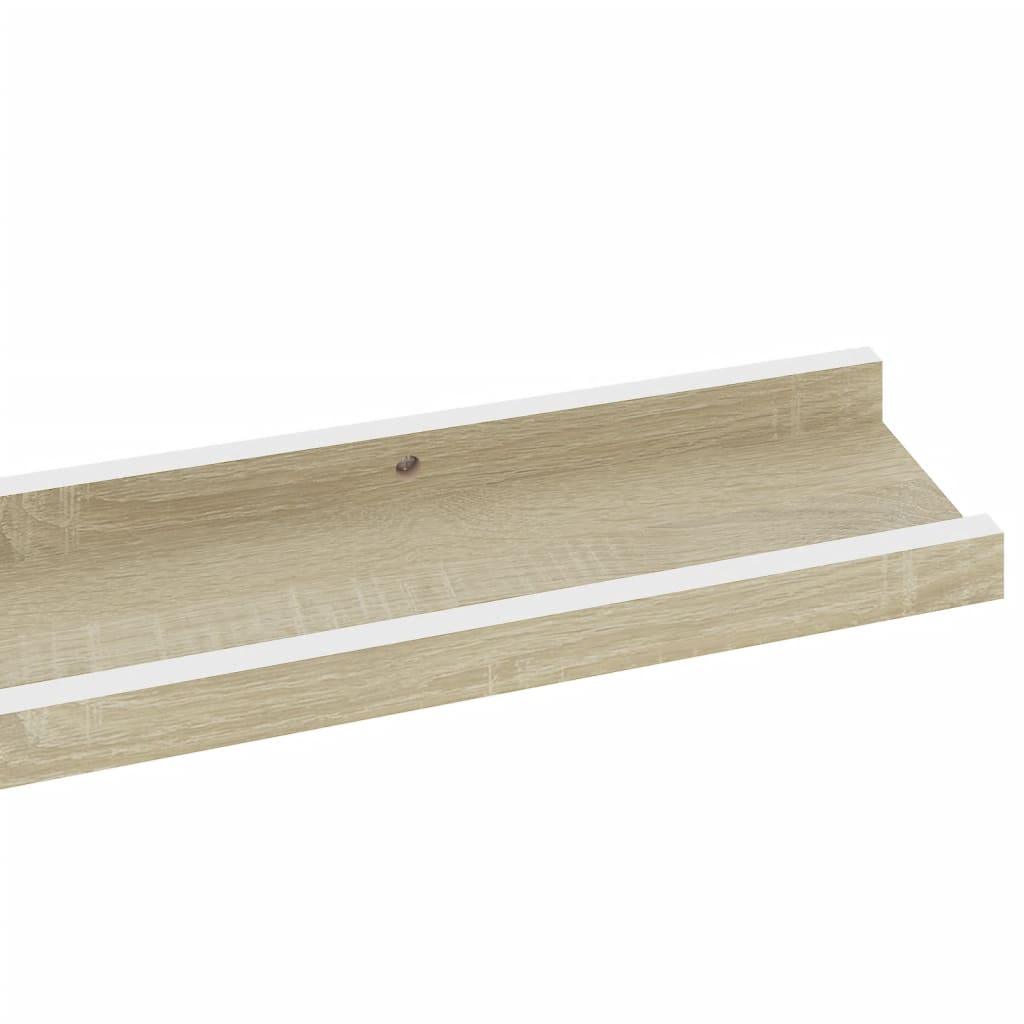 Wall Shelves 4 pcs White and Sonoma Oak 31.5"x3.5"x1.2" at Set Shop and Smile