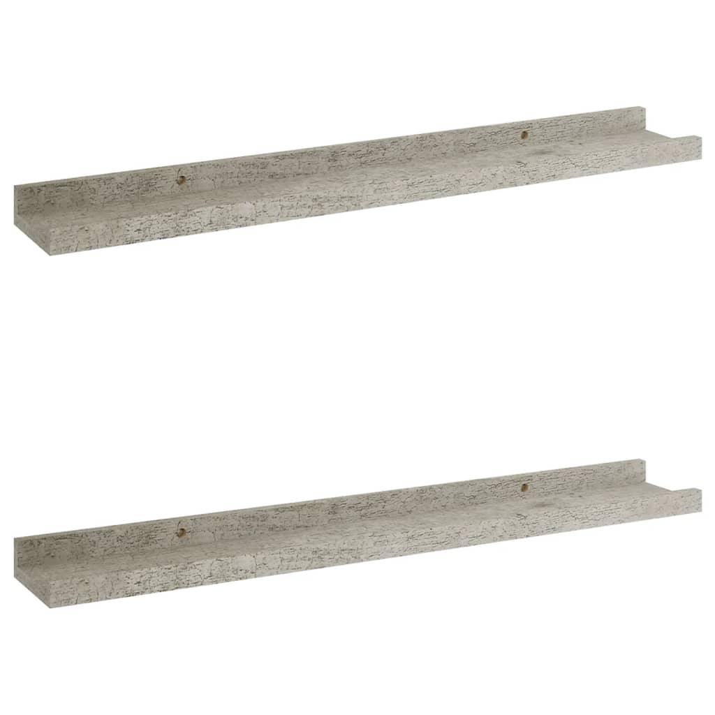 Wall Shelves 2 pcs Concrete Gray 23.6"x3.5"x1.2" at Set Shop and Smile