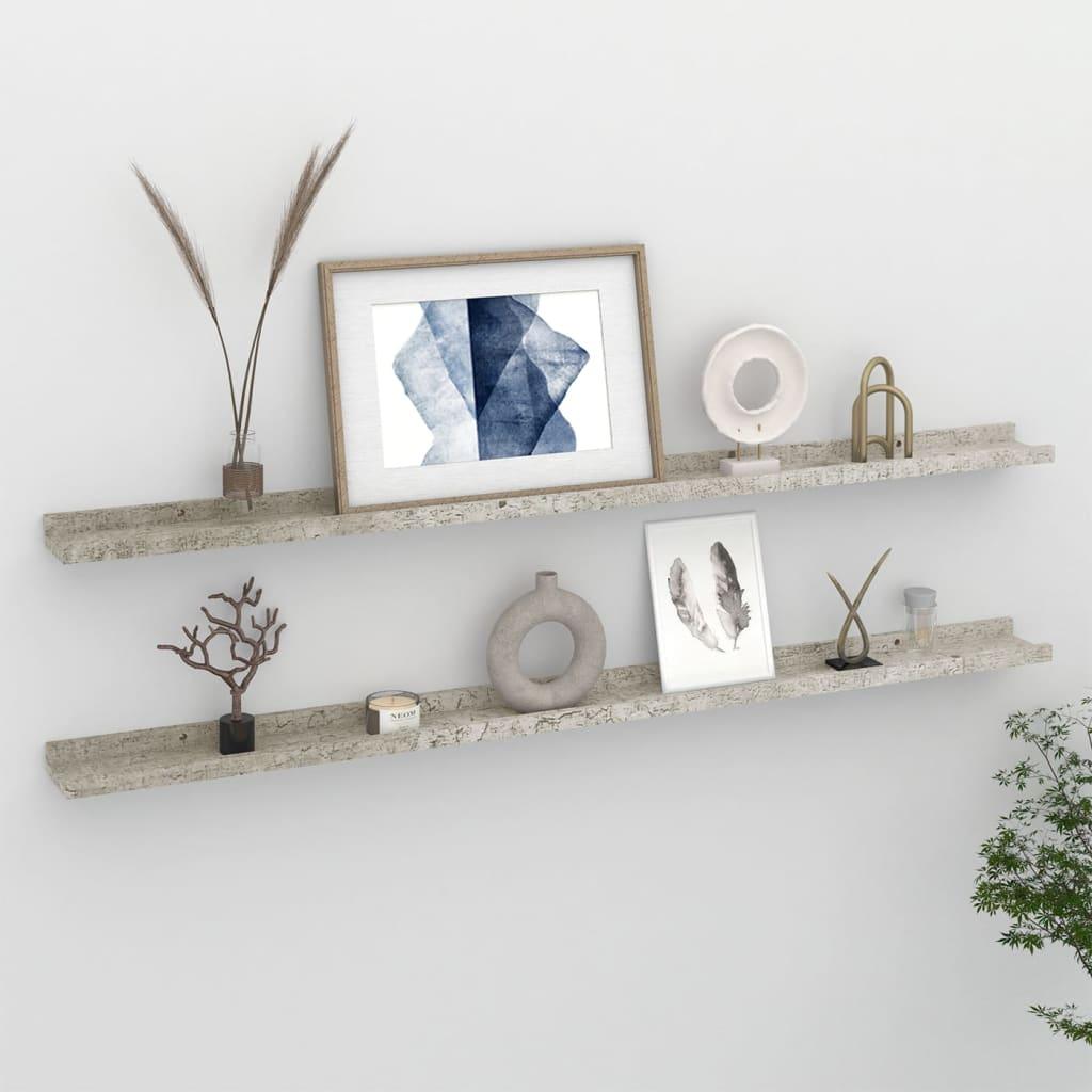 Wall Shelves 2 pcs Concrete Gray 45.3"x3.5"x1.2" at Set Shop and Smile