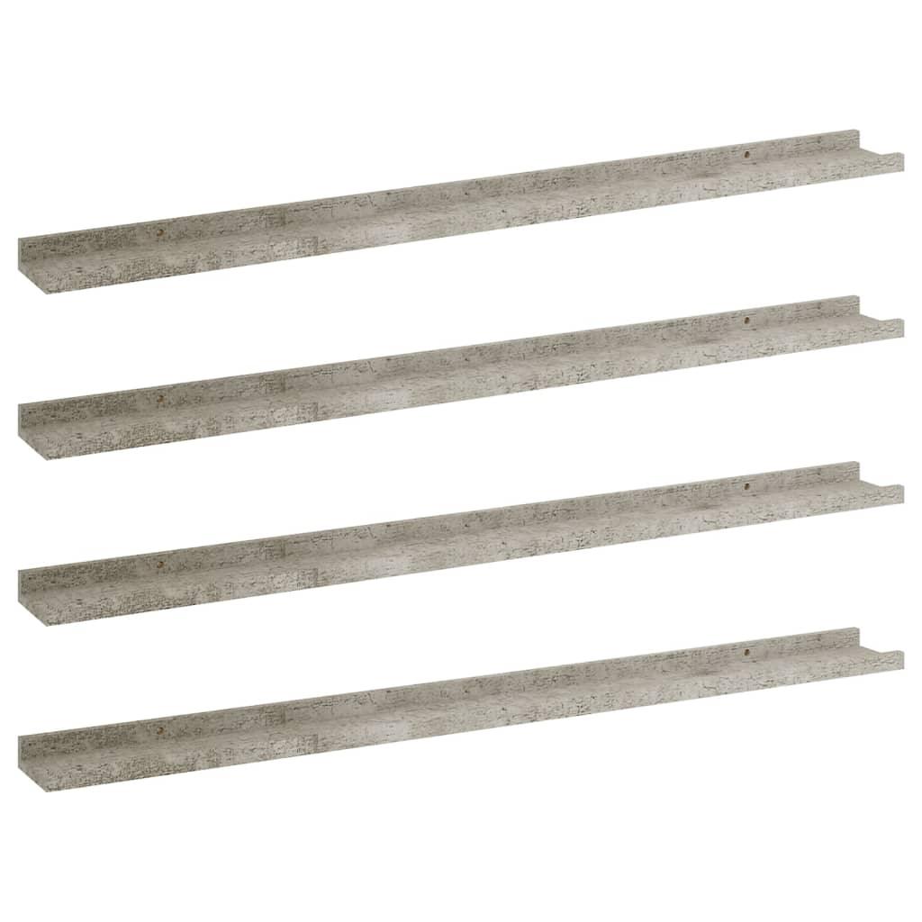 Wall Shelves 4 pcs Concrete Gray 39.4"x3.5"x1.2" at Set Shop and Smile