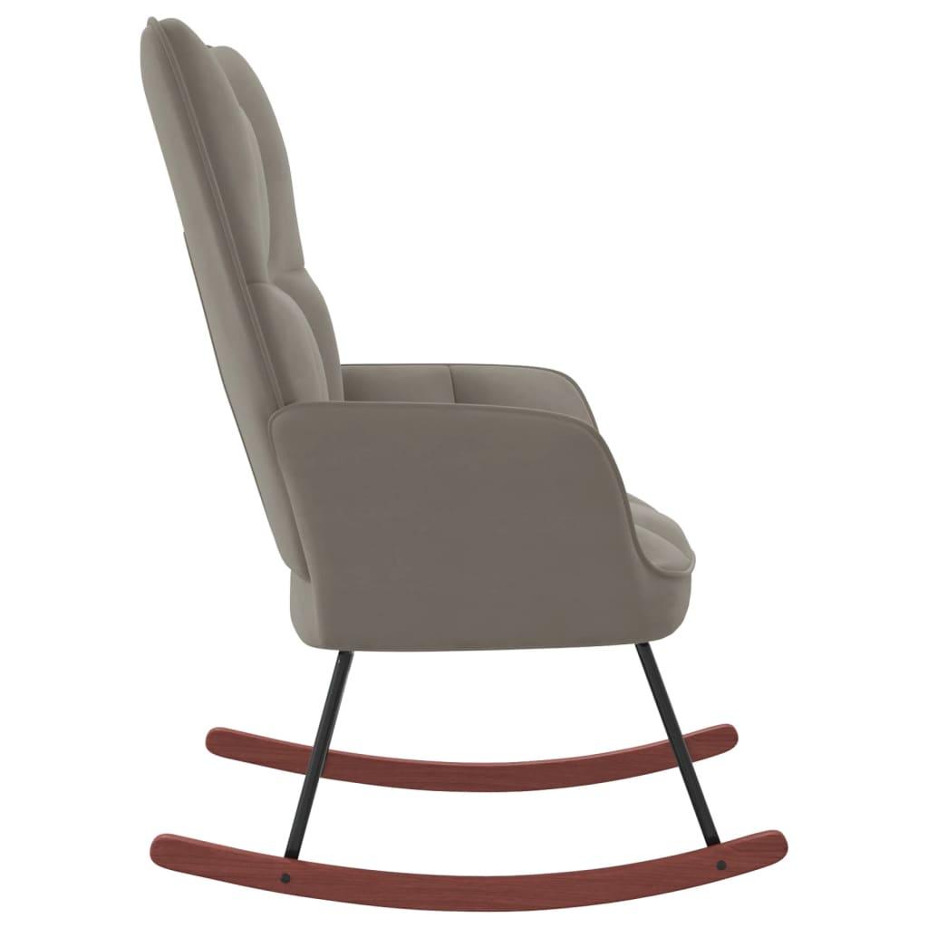 Rocking Chair Light Gray Velvet at Set Shop and Smile