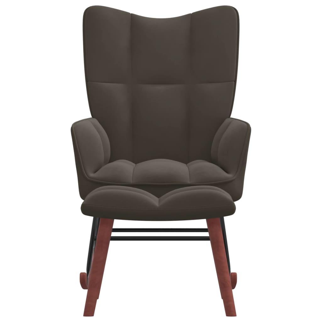 Rocking Chair with Ottoman Dark Gray Velvet at Set Shop and Smile