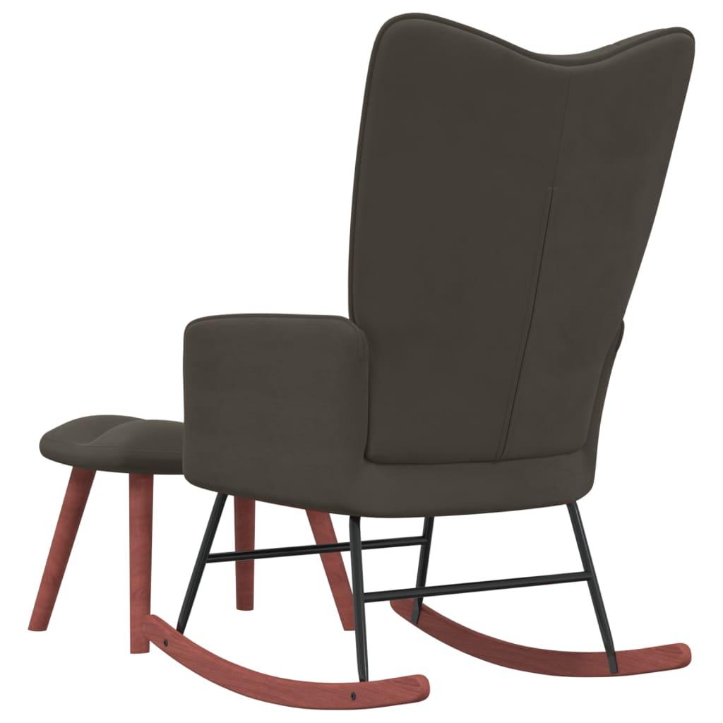 Rocking Chair with Ottoman Dark Gray Velvet at Set Shop and Smile