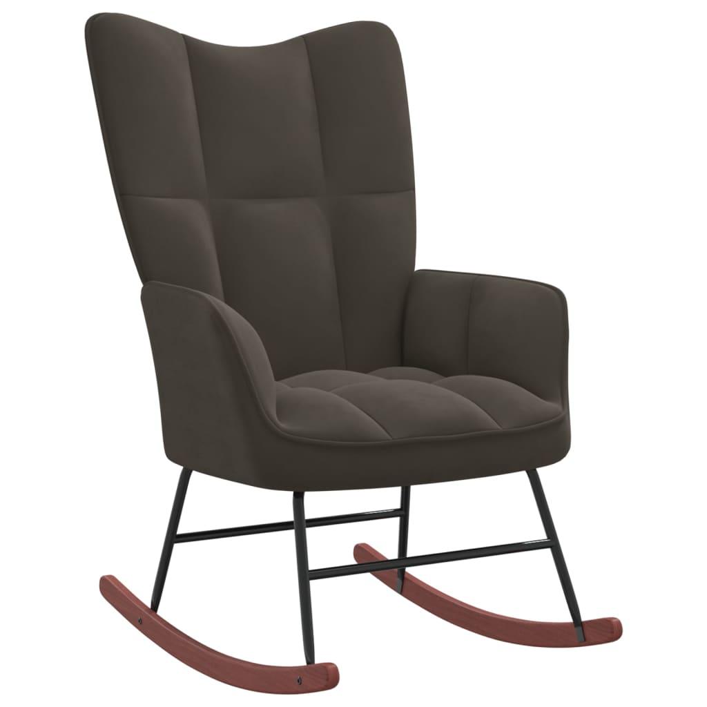 Rocking Chair with Ottoman Dark Gray Velvet at Set Shop and Smile