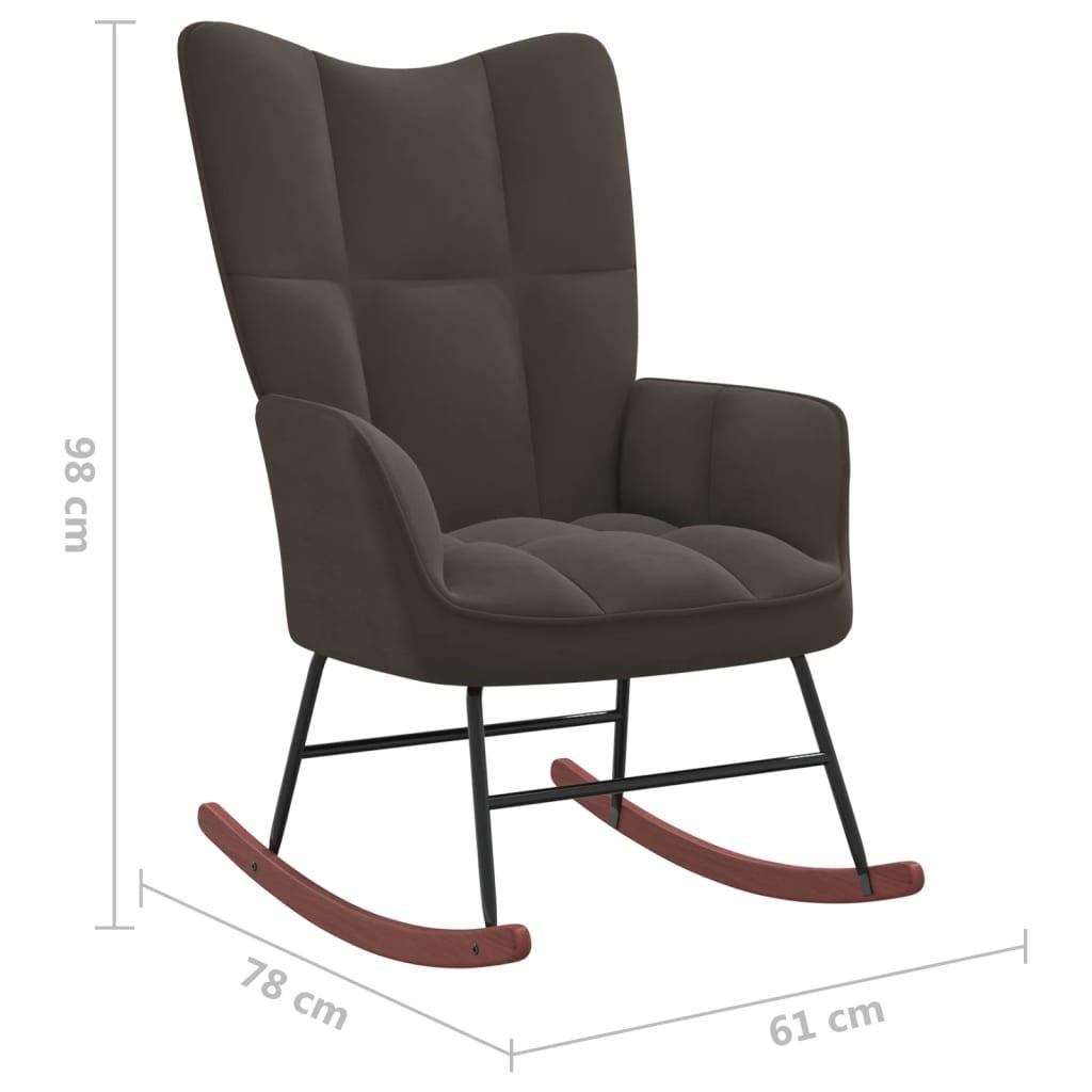 Rocking Chair with Ottoman Dark Gray Velvet at Set Shop and Smile