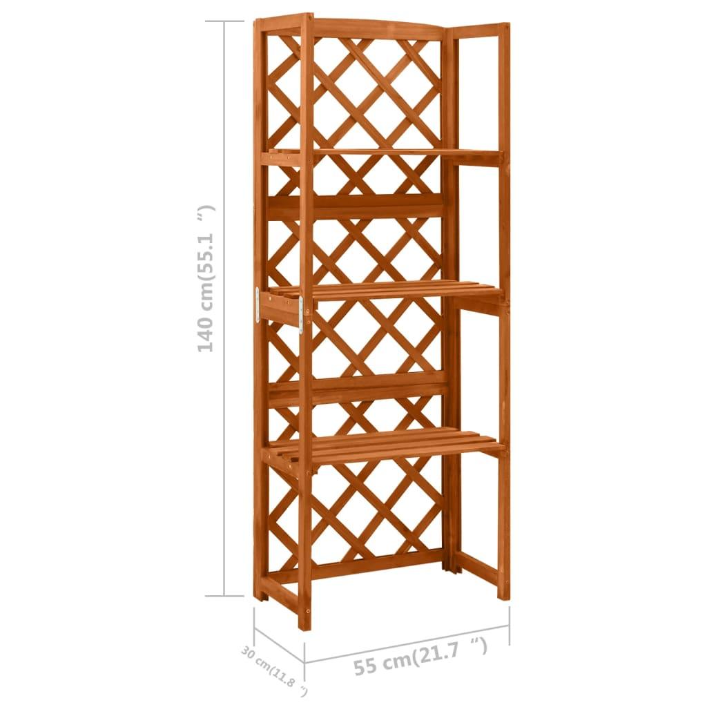 Trellis with Shelves 21.6"x11.8"x55.1" Solid Fir Wood at Set Shop and Smile