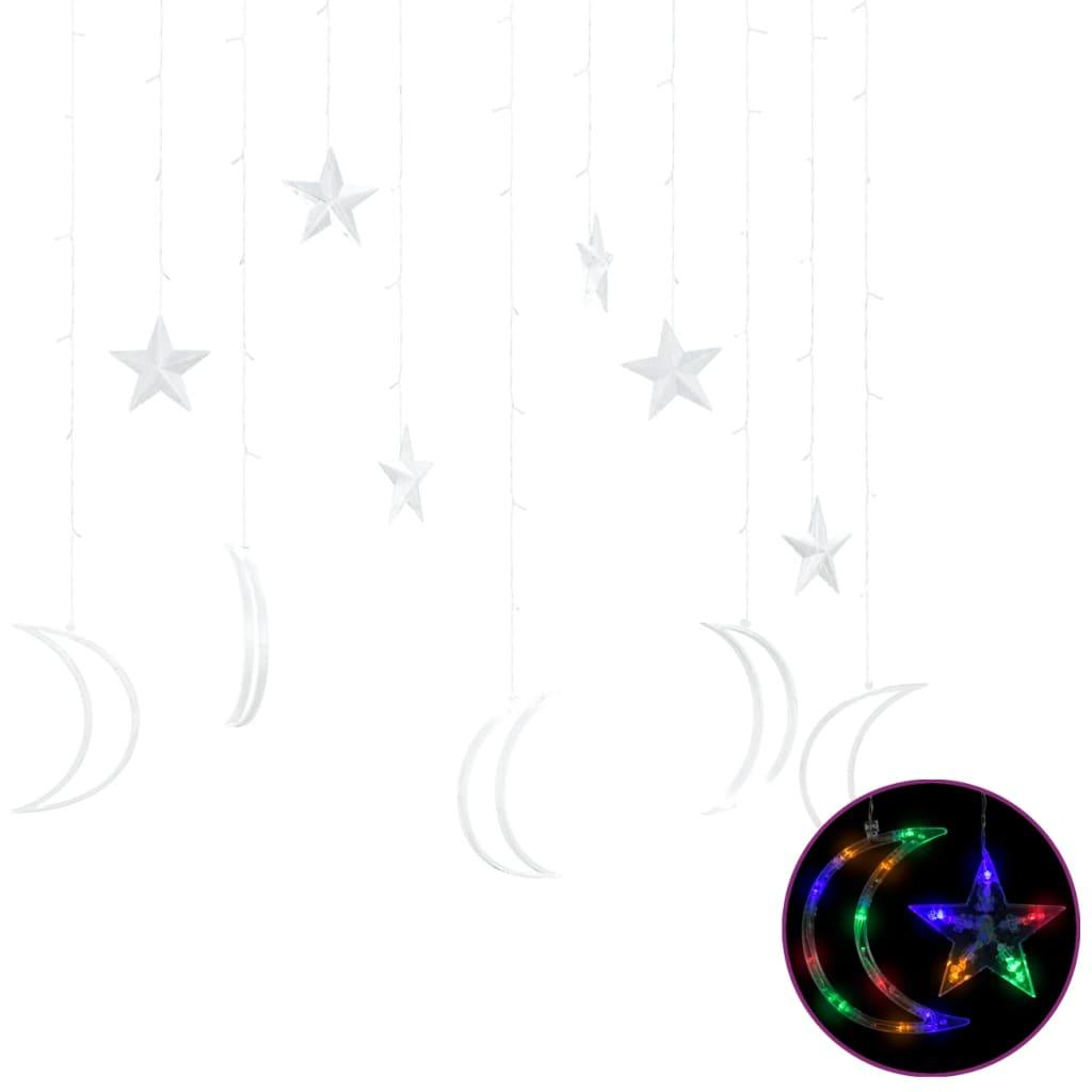 Star and Moon Fairy Lights Remote Control 138 LED Colorful at Set Shop and Smile