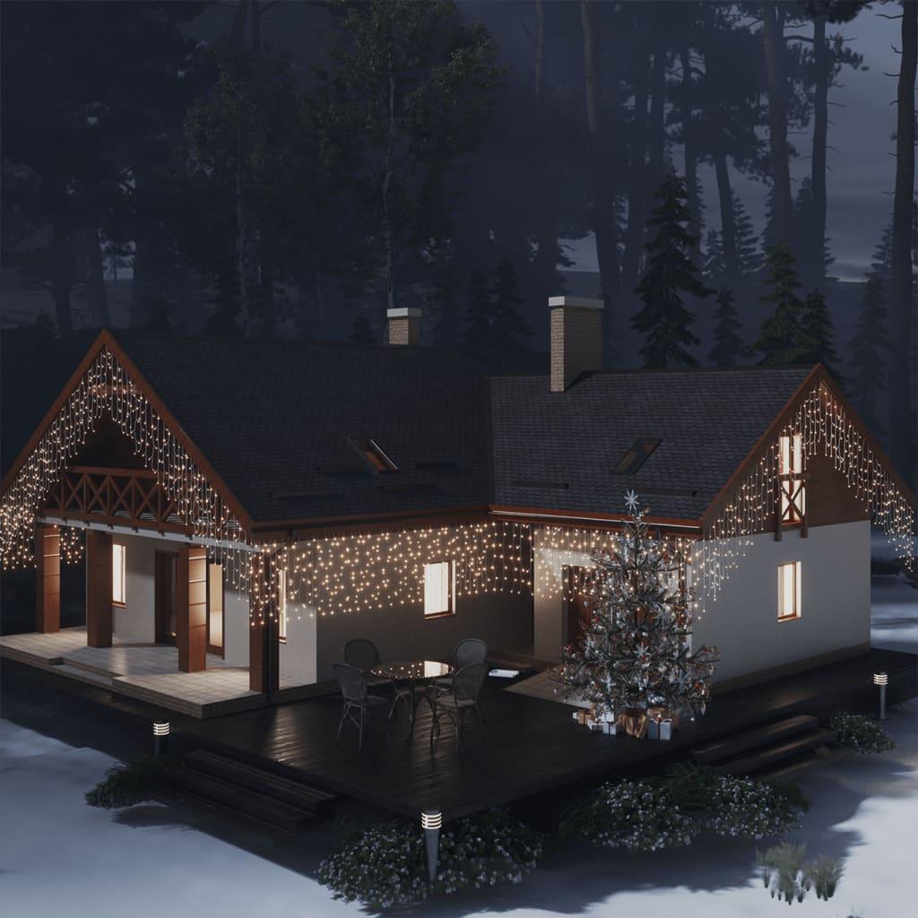 LED Curtain Icicle Lights 393.7" 400 LED Warm White 8 Function at Set Shop and Smile