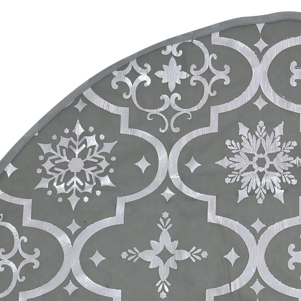 Luxury Christmas Tree Skirt with Sock Gray 4 ft Fabric at Set Shop and Smile