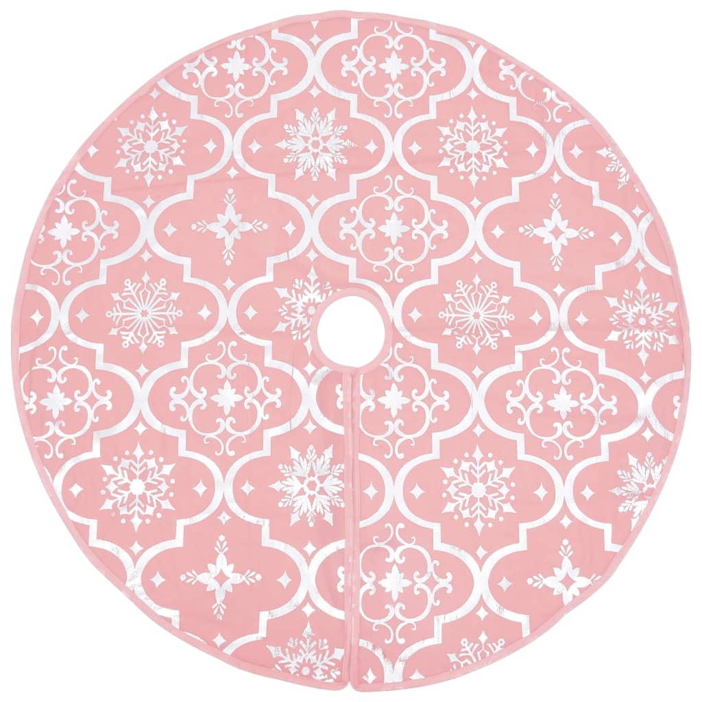 Luxury Christmas Tree Skirt with Sock Pink 5 ft Fabric at Set Shop and Smile