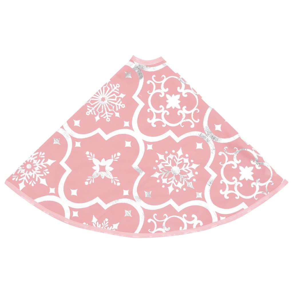 Luxury Christmas Tree Skirt with Sock Pink 5 ft Fabric at Set Shop and Smile