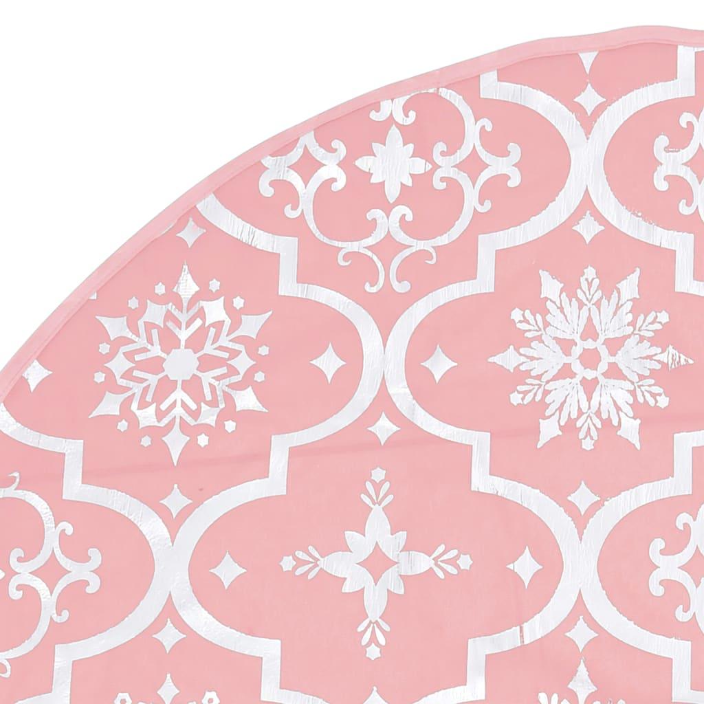 Luxury Christmas Tree Skirt with Sock Pink 5 ft Fabric at Set Shop and Smile
