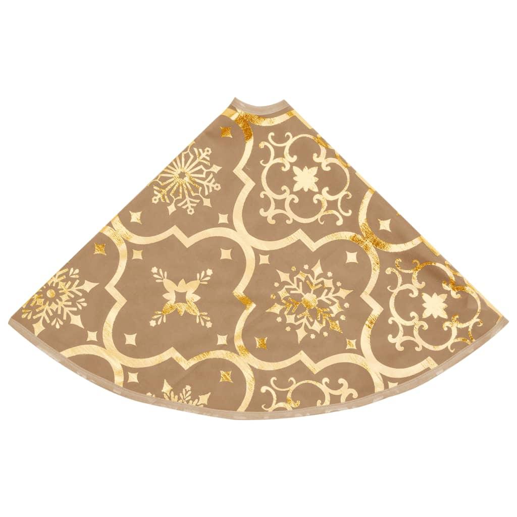 Luxury Christmas Tree Skirt with Sock Yellow 4 ft Fabric at Set Shop and Smile