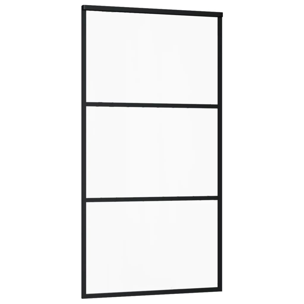 Sliding Door ESG Glass and Aluminum 40.2"x80.7" Black at Set Shop and Smile