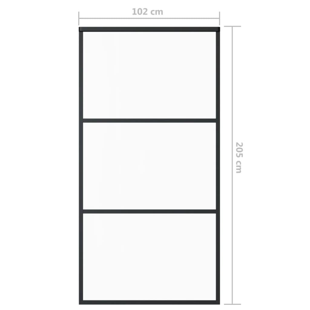 Sliding Door ESG Glass and Aluminum 40.2"x80.7" Black at Set Shop and Smile