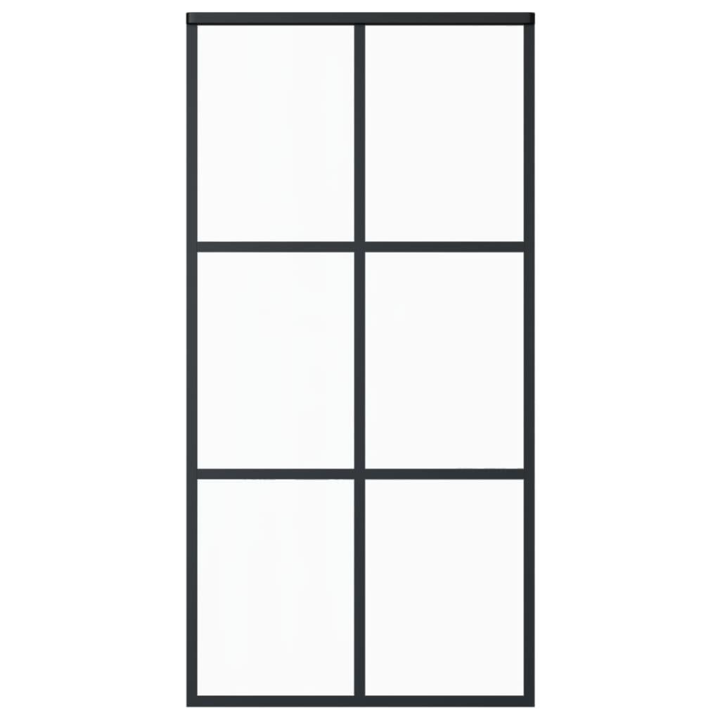 Sliding Door ESG Glass and Aluminum 40.2"x80.7" Black at Set Shop and Smile