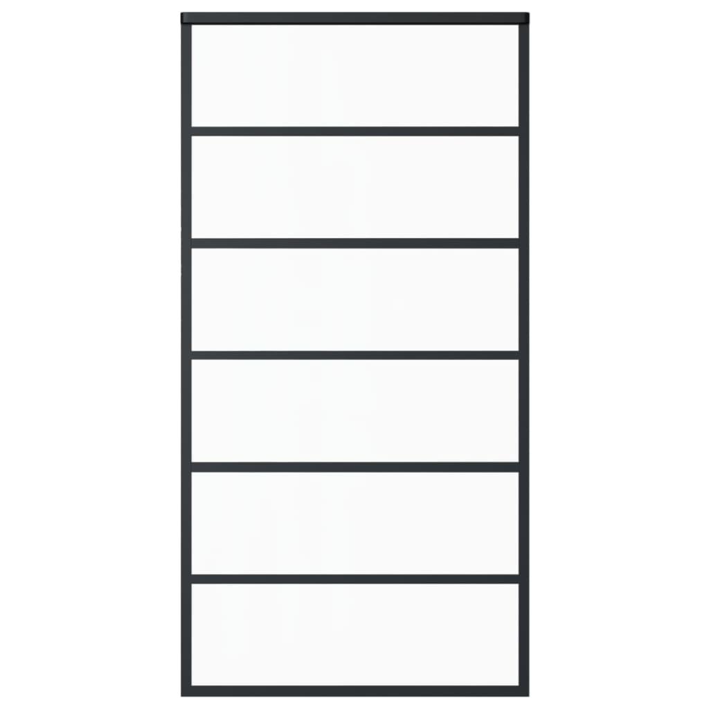 Sliding Door ESG Glass and Aluminum 40.2"x80.7" Black at Set Shop and Smile