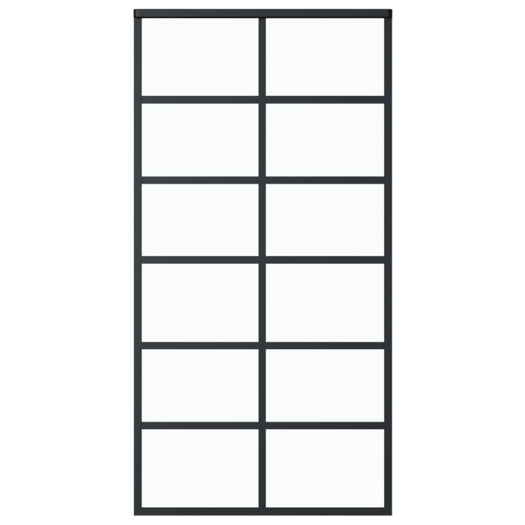 Sliding Door ESG Glass and Aluminum 40.2"x80.7" Black at Set Shop and Smile