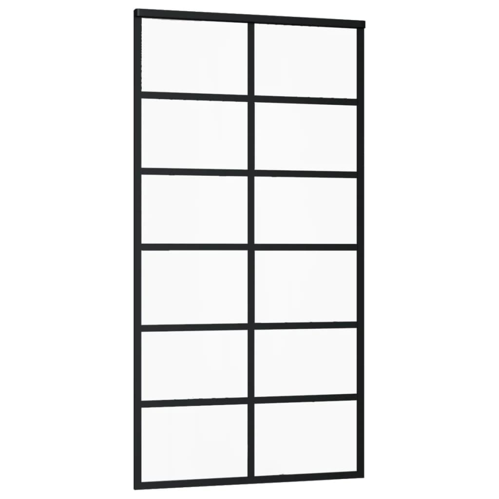 Sliding Door ESG Glass and Aluminum 40.2"x80.7" Black at Set Shop and Smile