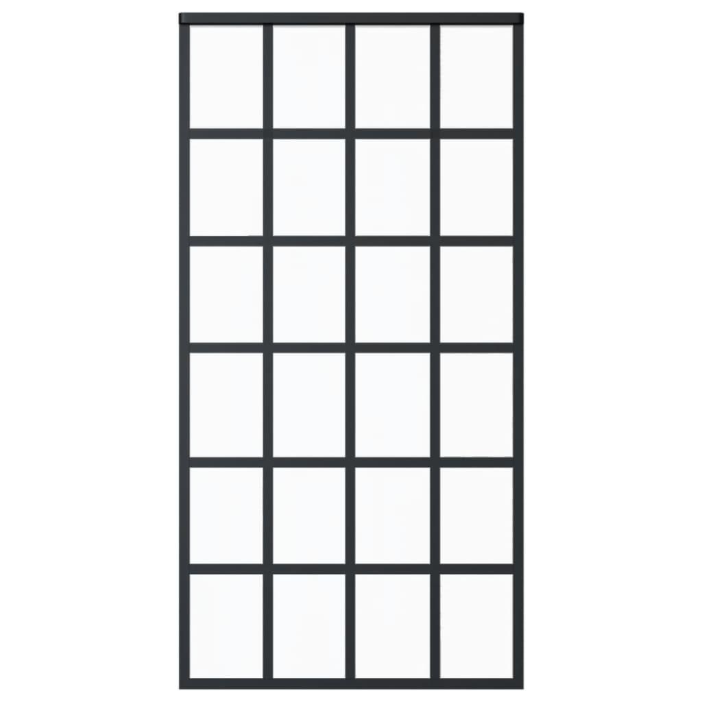 Sliding Door ESG Glass and Aluminum 40.2"x80.7" Black at Set Shop and Smile