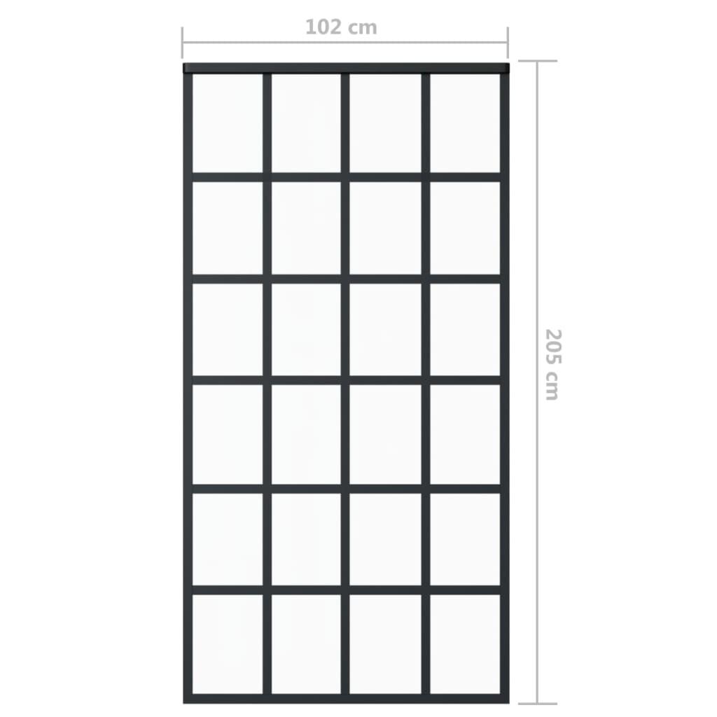 Sliding Door ESG Glass and Aluminum 40.2"x80.7" Black at Set Shop and Smile