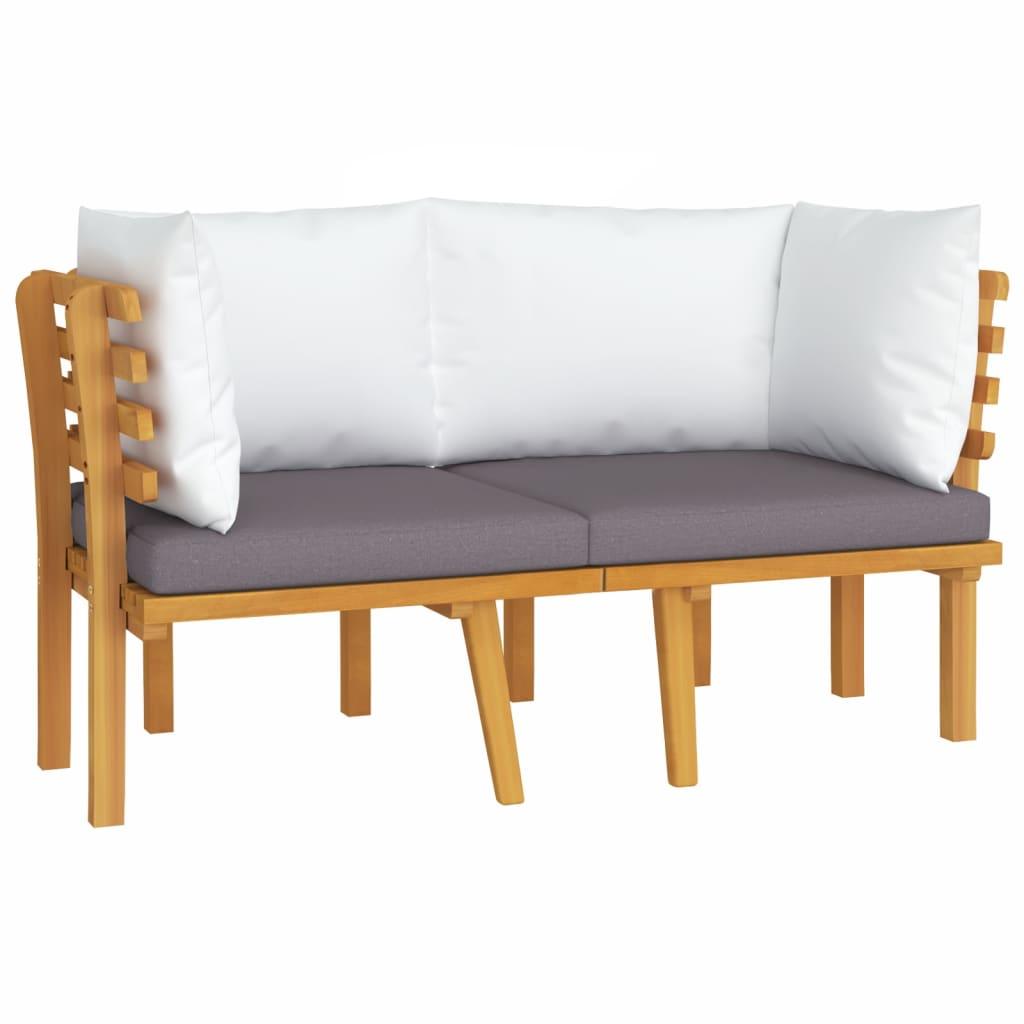 2-Seater Patio Sofa with Cushions Solid Acacia Wood at Set Shop and Smile