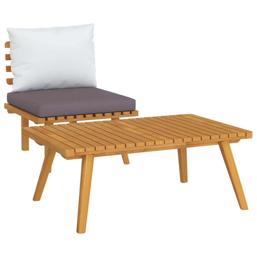 2 Piece Patio Lounge Set with Cushions Solid Acacia Wood at Set Shop and Smile