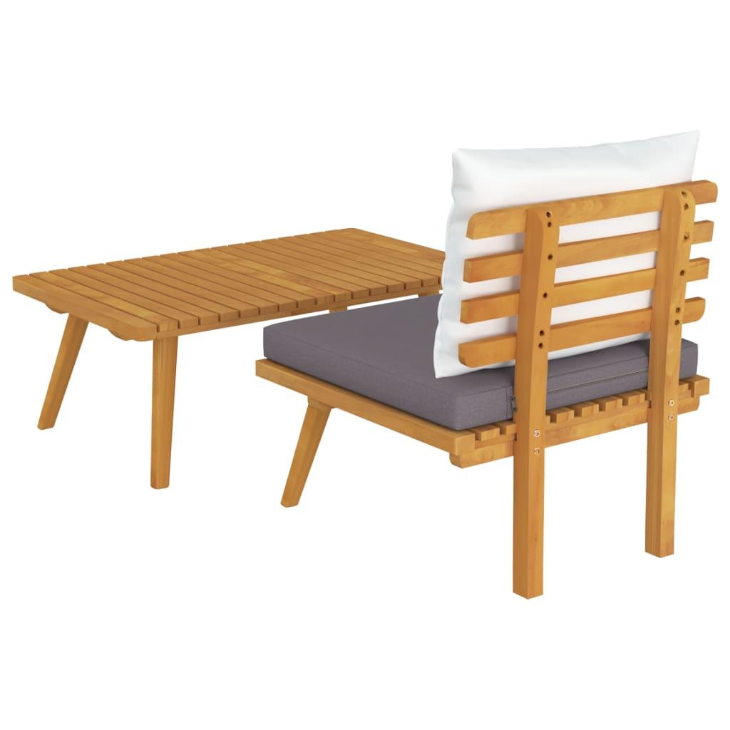 2 Piece Patio Lounge Set with Cushions Solid Acacia Wood at Set Shop and Smile