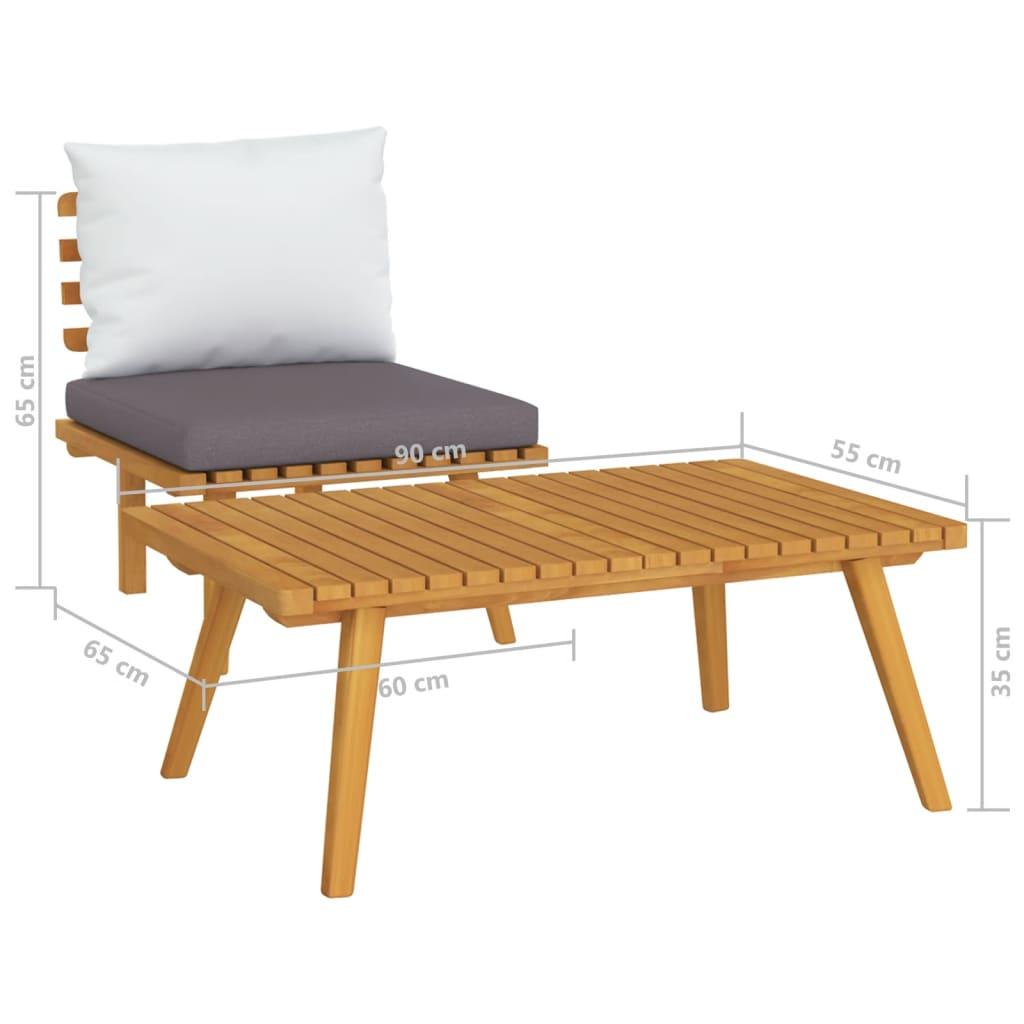 2 Piece Patio Lounge Set with Cushions Solid Acacia Wood at Set Shop and Smile
