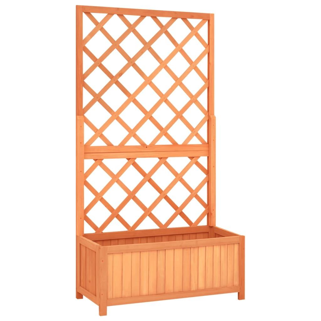 Garden Trellis Planter Brown 27.6"x11.8"x53.1" Solid Firwood at Set Shop and Smile