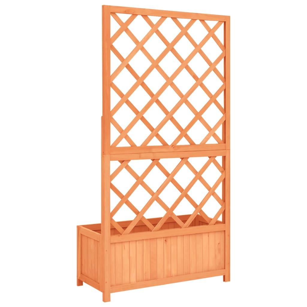 Garden Trellis Planter Brown 27.6"x11.8"x53.1" Solid Firwood at Set Shop and Smile