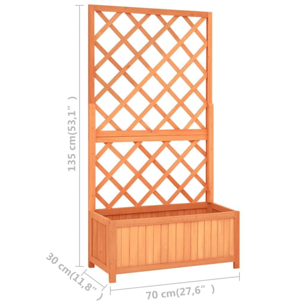 Garden Trellis Planter Brown 27.6"x11.8"x53.1" Solid Firwood at Set Shop and Smile