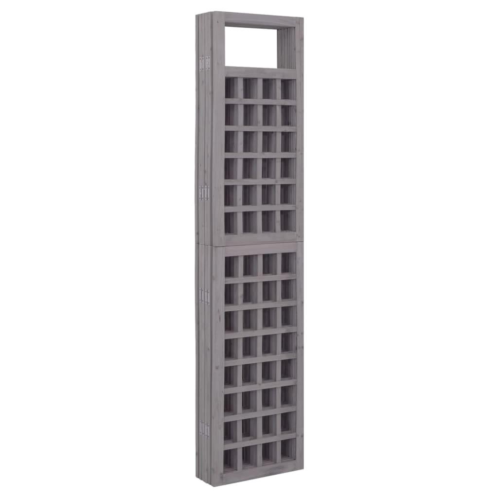 6-Panel Room Divider/Trellis Solid Fir Wood Gray 95.5"x70.9" at Set Shop and Smile