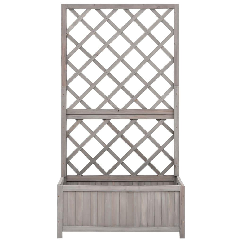 Garden Trellis Planter Gray 27.6"x11.8"x53.1" Solid Firwood at Set Shop and Smile