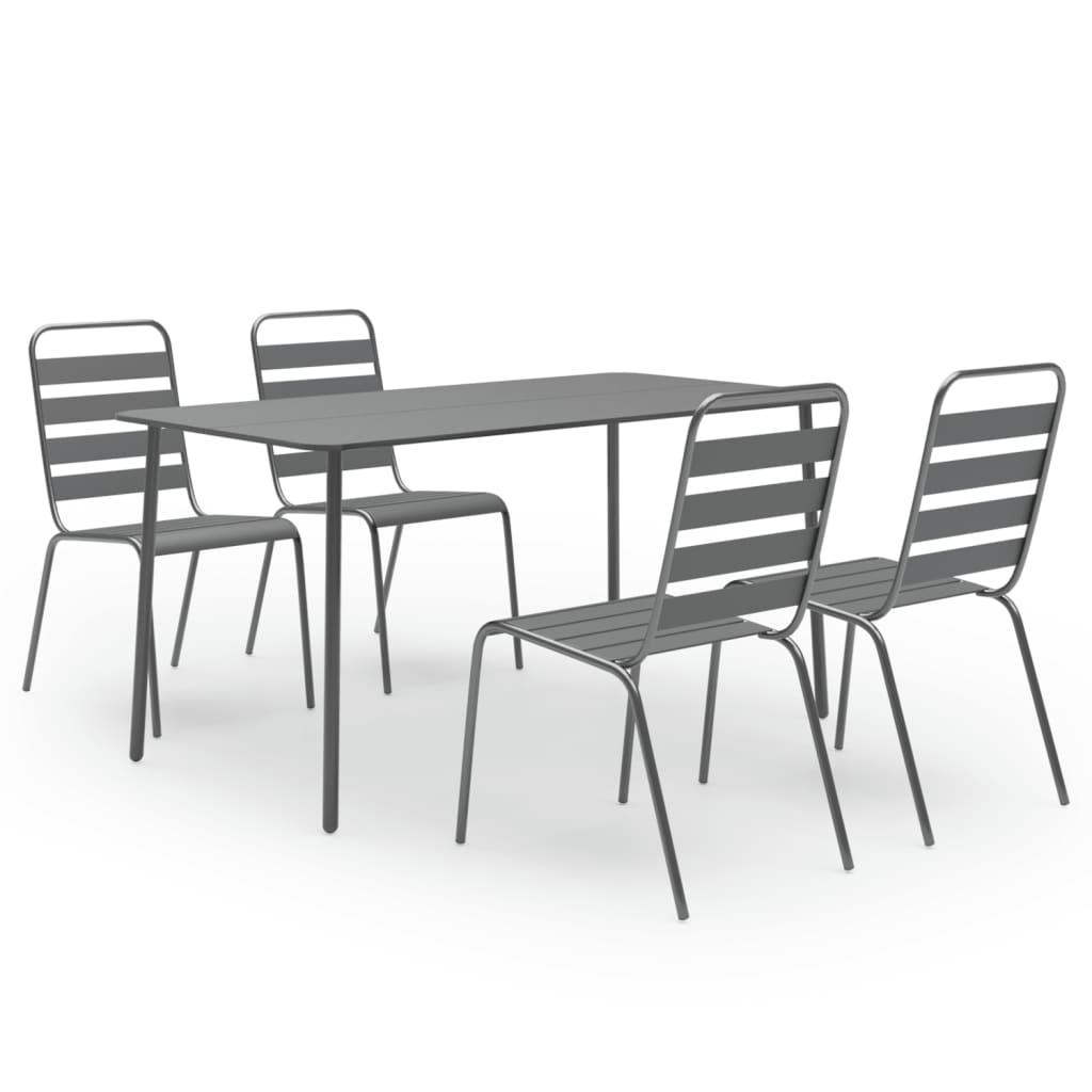 5 Piece Patio Dining Set Steel Dark Gray at Set Shop and Smile