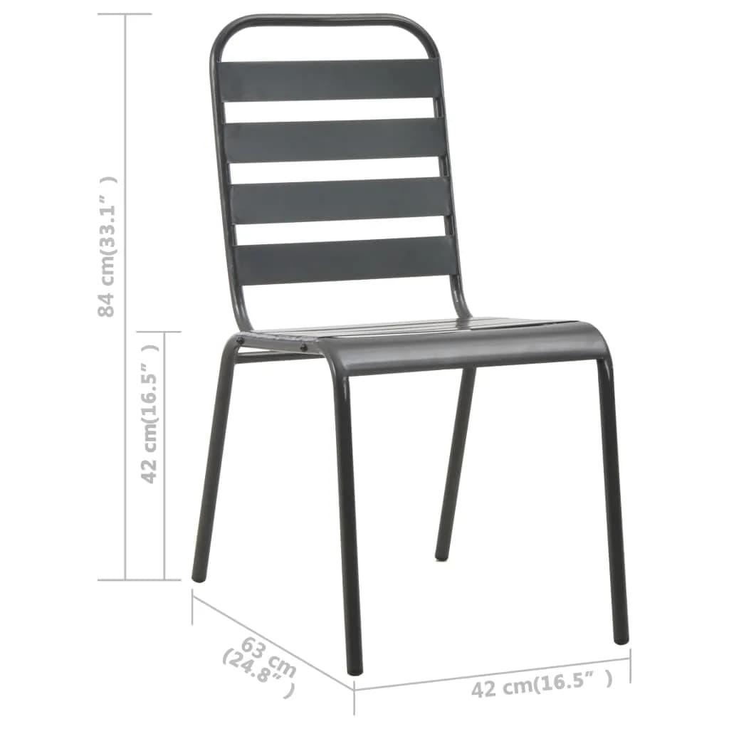 5 Piece Patio Dining Set Steel Dark Gray at Set Shop and Smile