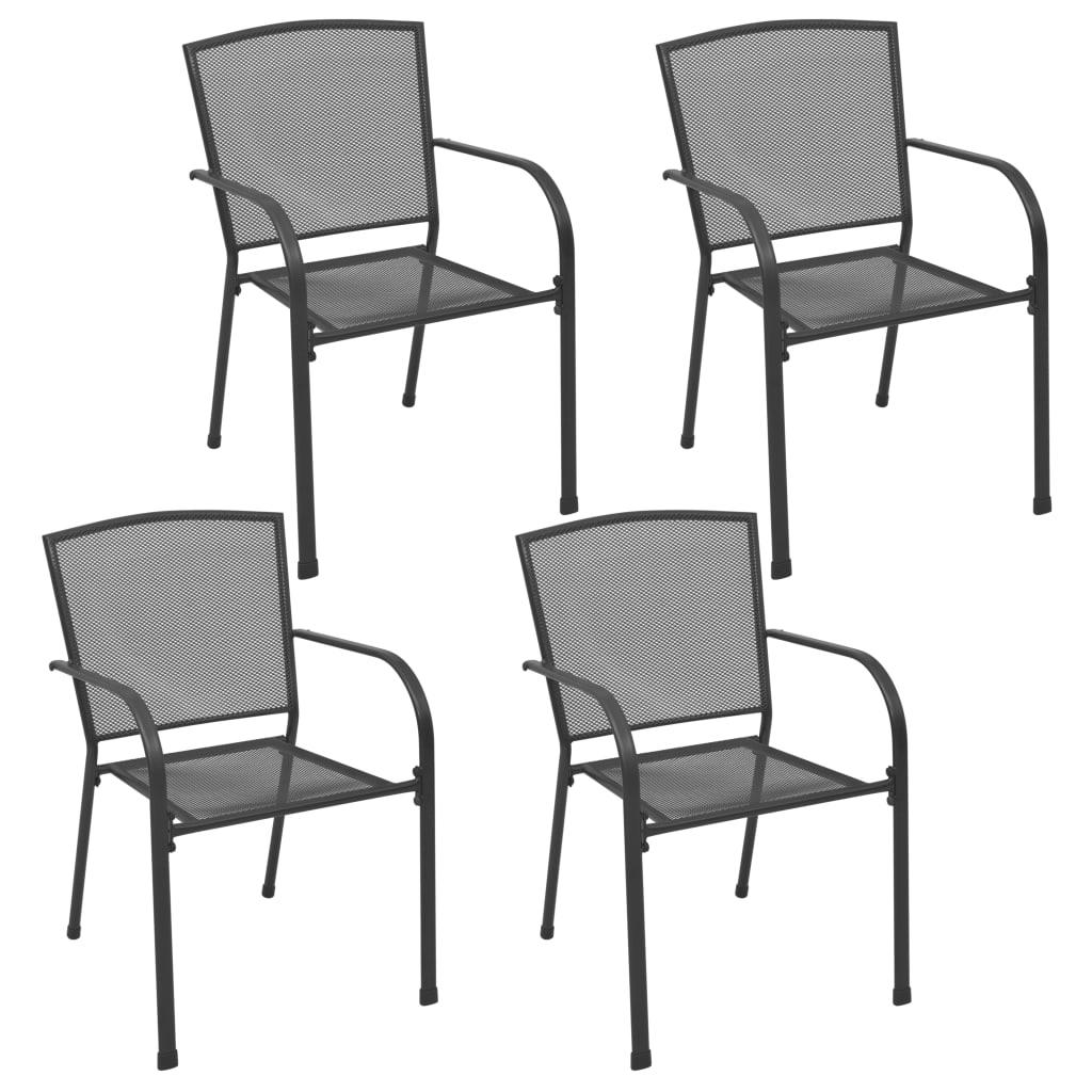 5 Piece Patio Dining Set Steel Anthracite at Set Shop and Smile