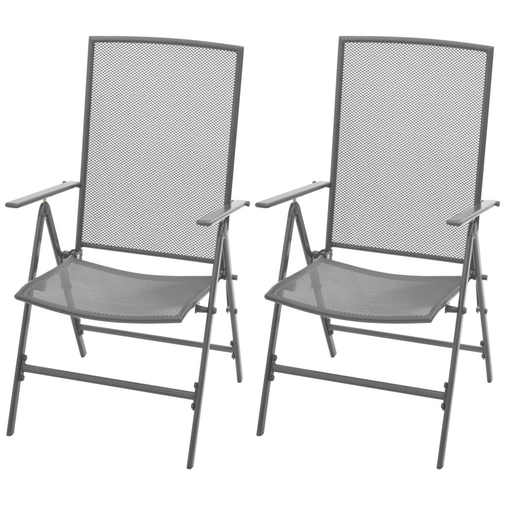 3 Piece Patio Dining Set Steel Anthracite at Set Shop and Smile