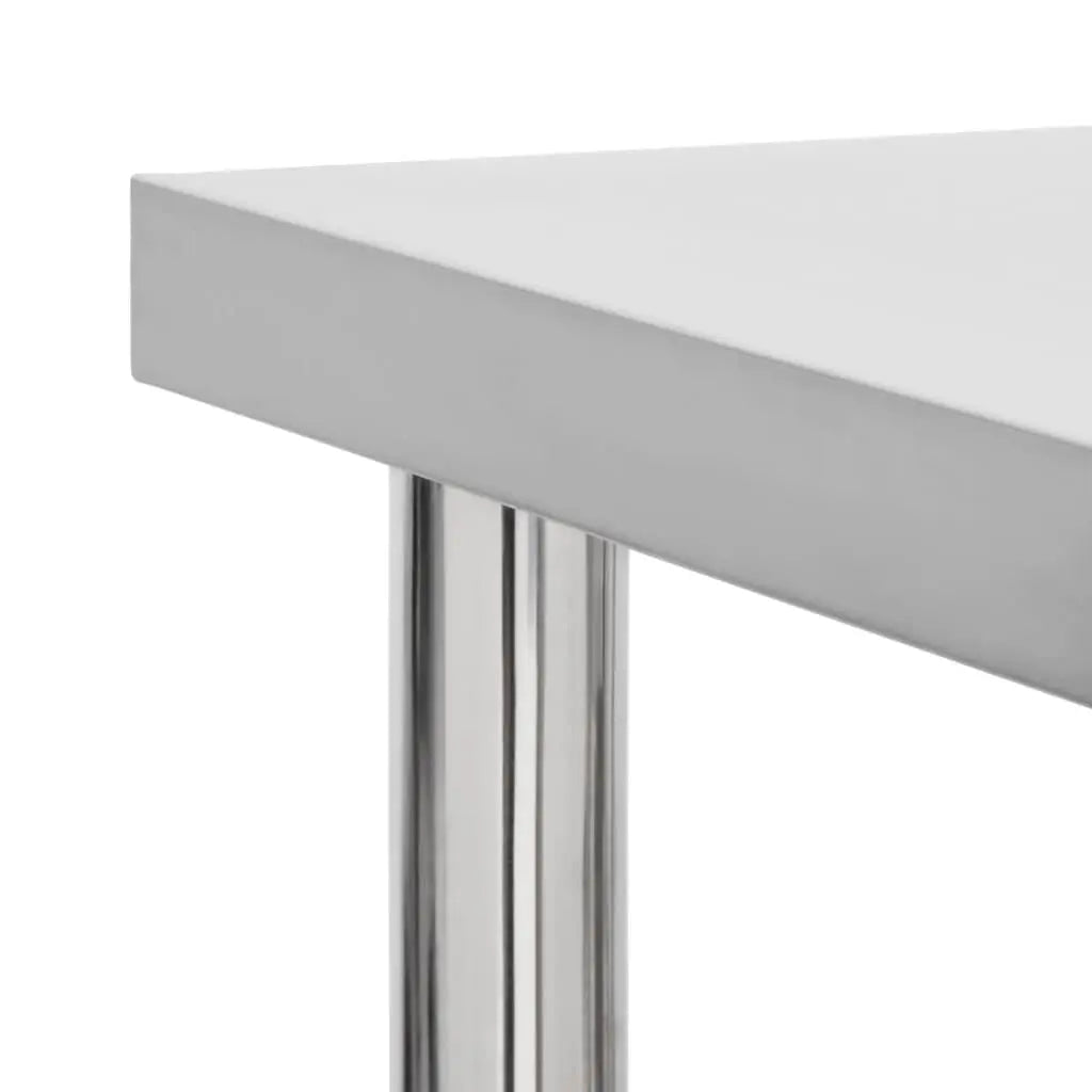 Kitchen Work Table with Wheels 23.6"x23.6"x33.5" Stainless Steel at Set Shop and Smile