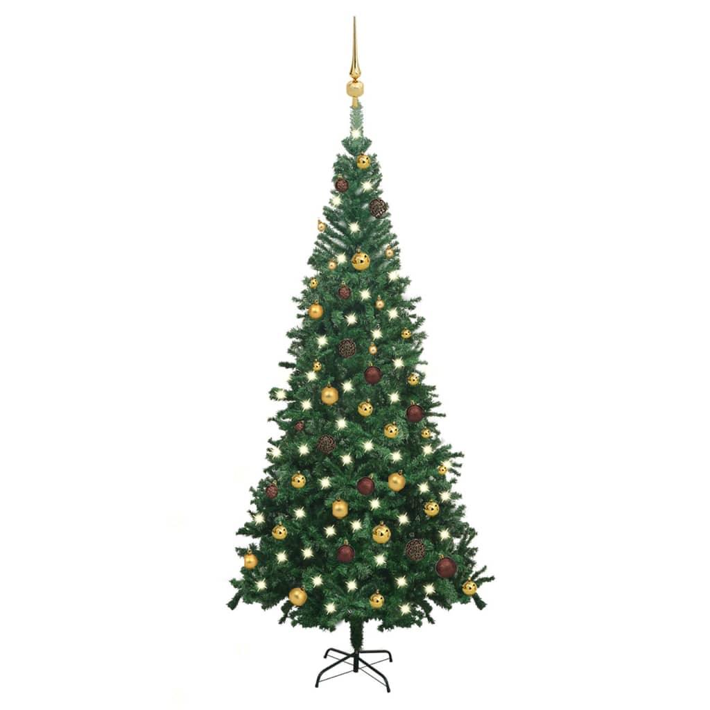 Artificial Christmas Tree with LEDs&Ball Set L 94.5" Green at Set Shop and Smile