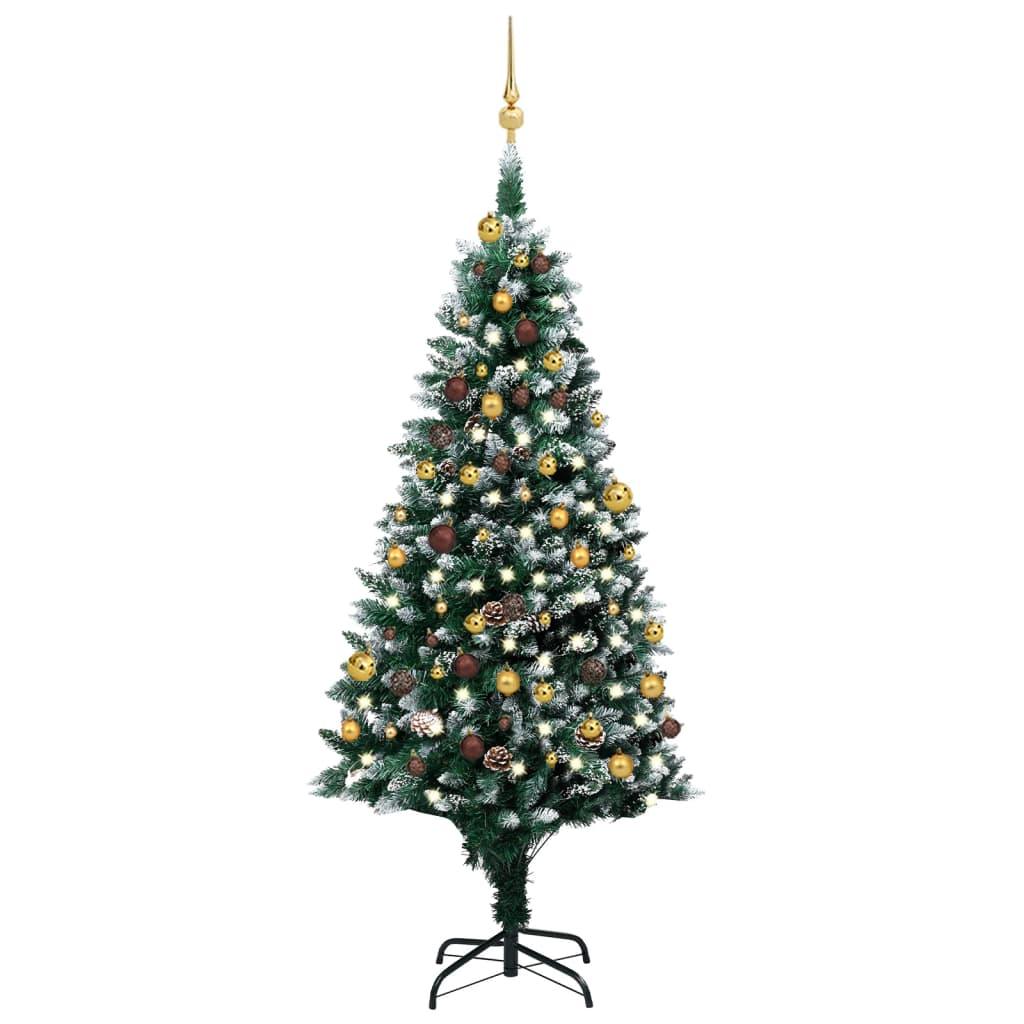 Artificial Christmas Tree with LEDs&Ball Set&Pinecones 70.9" at Set Shop and Smile
