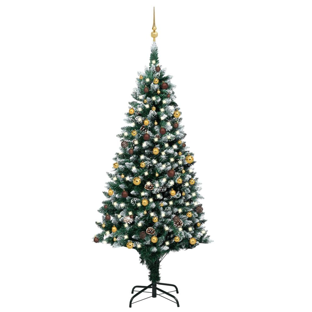 Artificial Christmas Tree with LEDs&Ball Set&Pinecones 94.5" at Set Shop and Smile