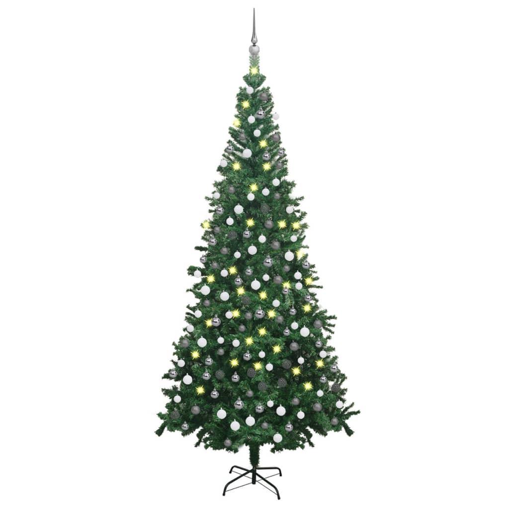 Artificial Christmas Tree with LEDs&Ball Set L 94.5" Green at Set Shop and Smile