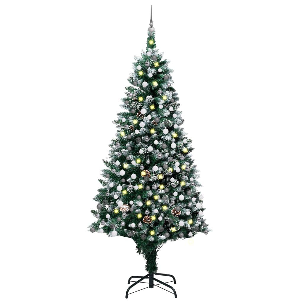 Artificial Christmas Tree with LEDs&Ball Set&Pine Cones 94.5" at Set Shop and Smile